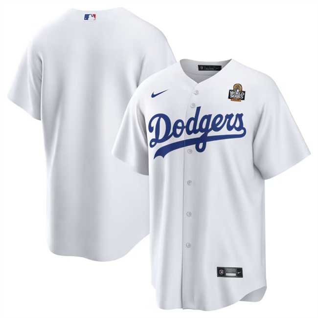 Men%27s Los Angeles Dodgers Blank White 2024 World Series Cool Base Stitched Jersey Dzhi->los angeles dodgers->MLB Jersey